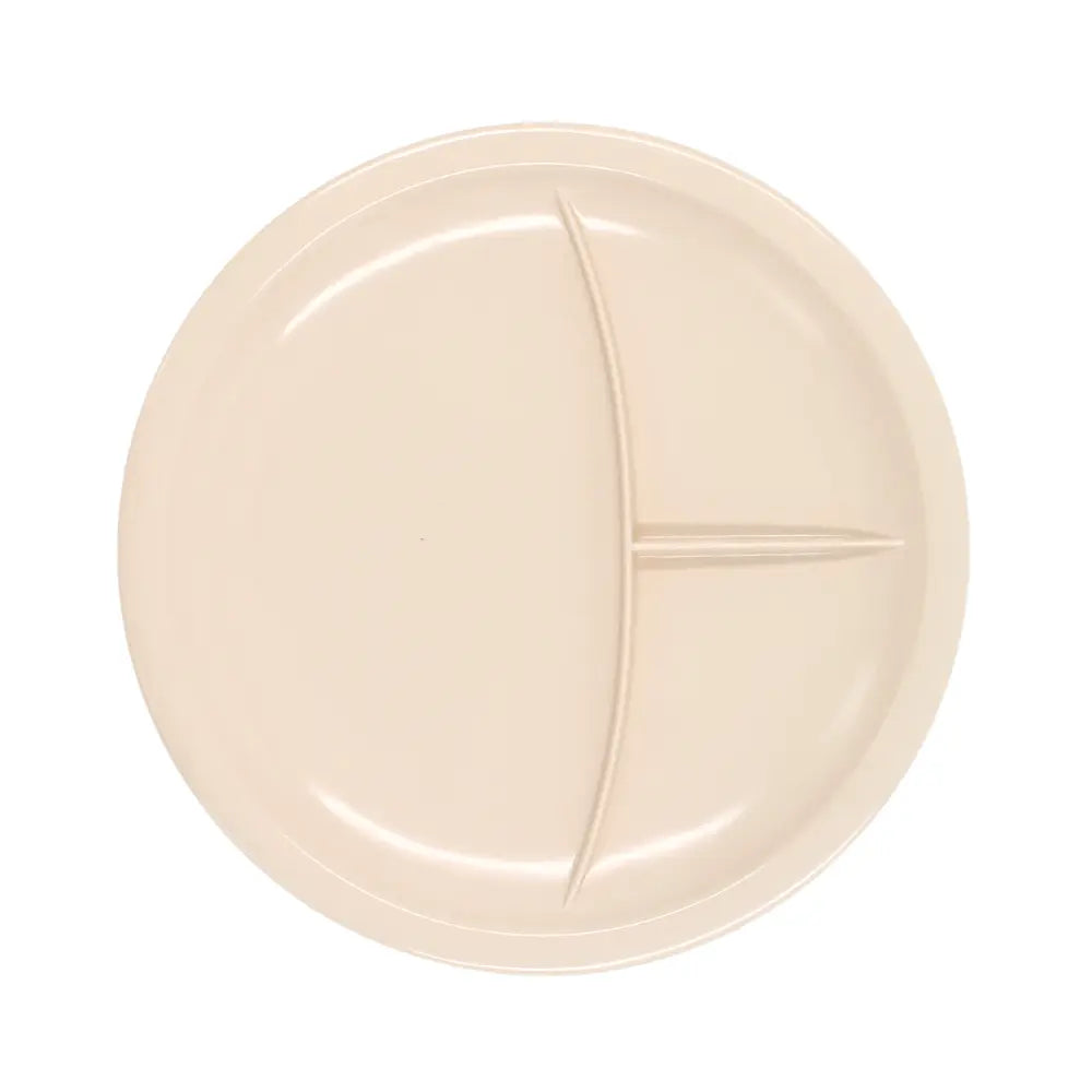 Plato Redondo con 3 divisiones de Melamina Resistente Beige Tavola 80721