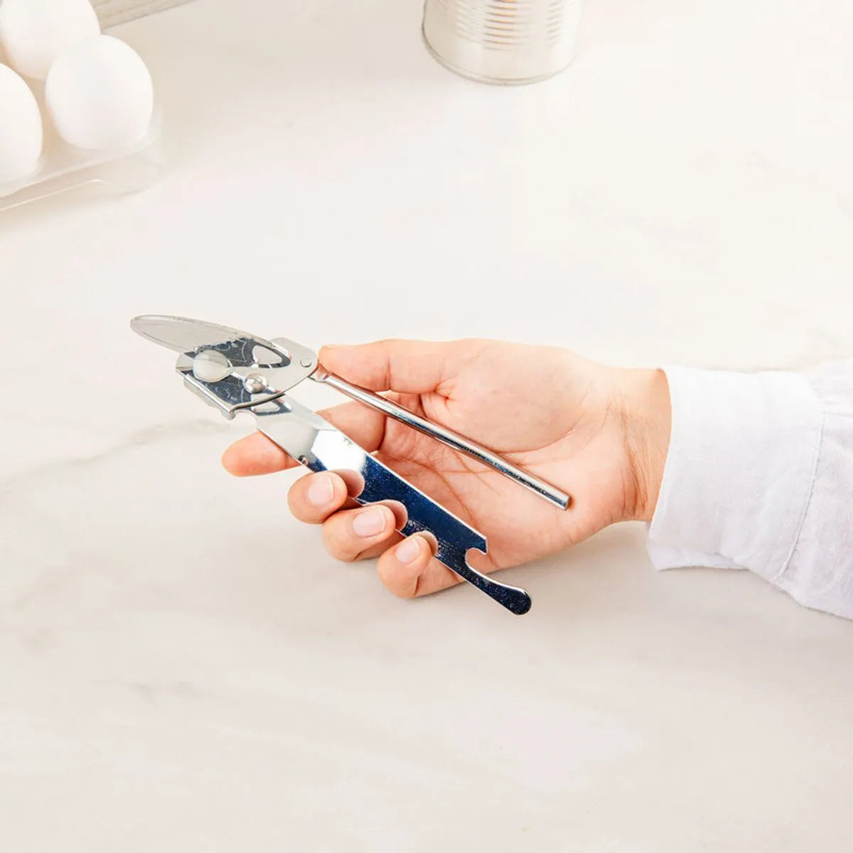 Abrelatas Práctico Manual de Acero Inoxidable 16 cm con Mariposa Milagro Ekco 50214