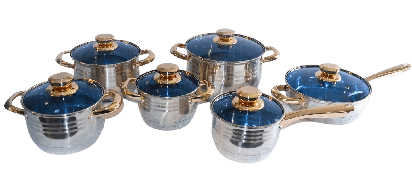 Batería de Cocina de Inducción de Acero Inoxidable con 12 piezas Frankfurt Menaje