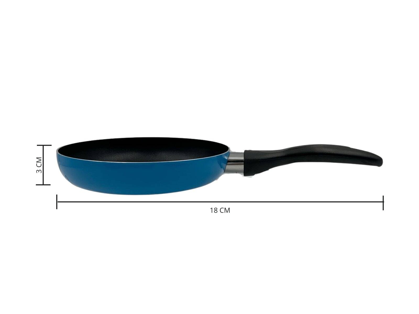 Batería de Cocina de 6 piezas 18 cm,  24 cm, 18 cm y 24 cm de Aluminio con Antiadherente Color Azul Tab and Kit TKAL035