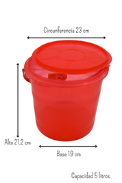 Bote Recipiente Lechero con Tapa y Asa de Colores 5 Litros Cubasa 0047