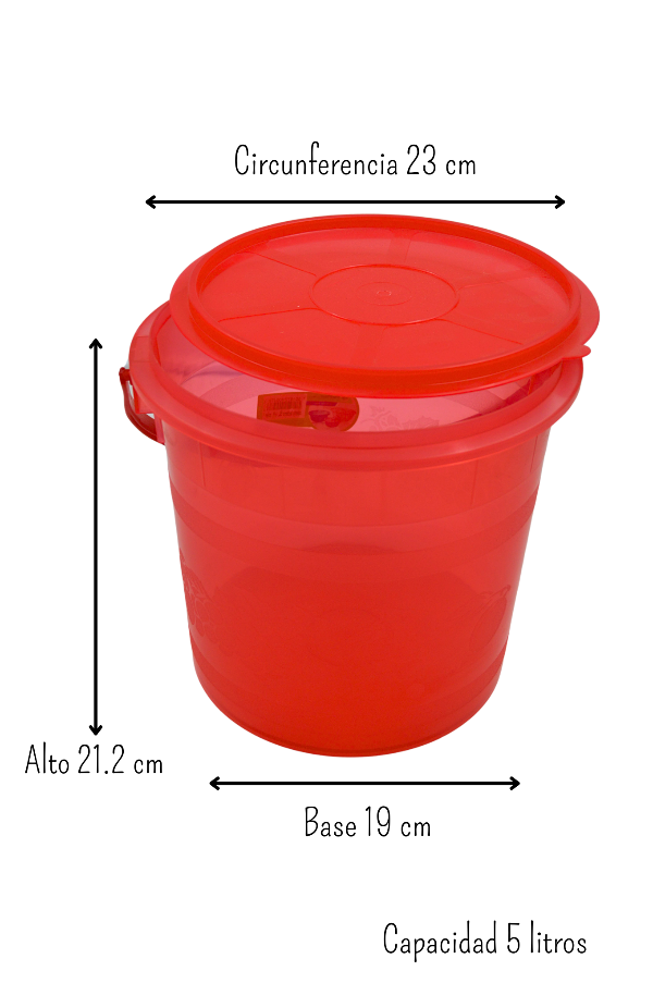 Bote Recipiente Lechero con Tapa y Asa de Colores 5 Litros Cubasa 0047