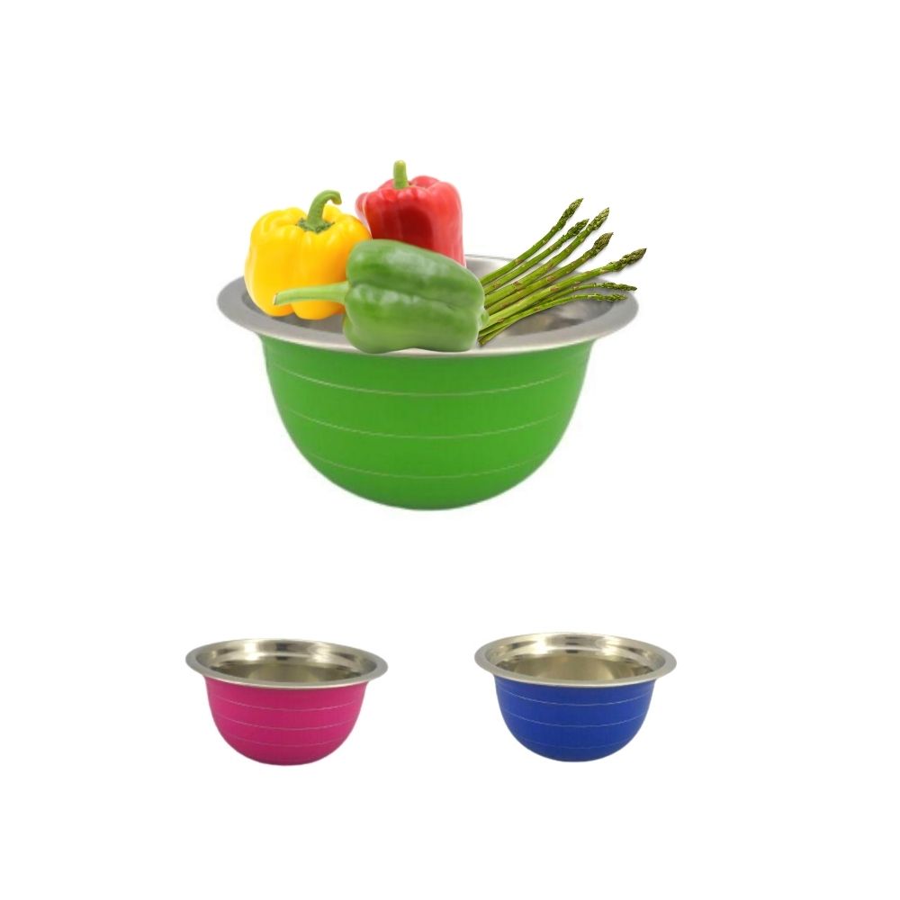 Bowl Tazón Chico de Acero Inoxidable 18 cm 1.2 litros Varios Colores Tab and Kit