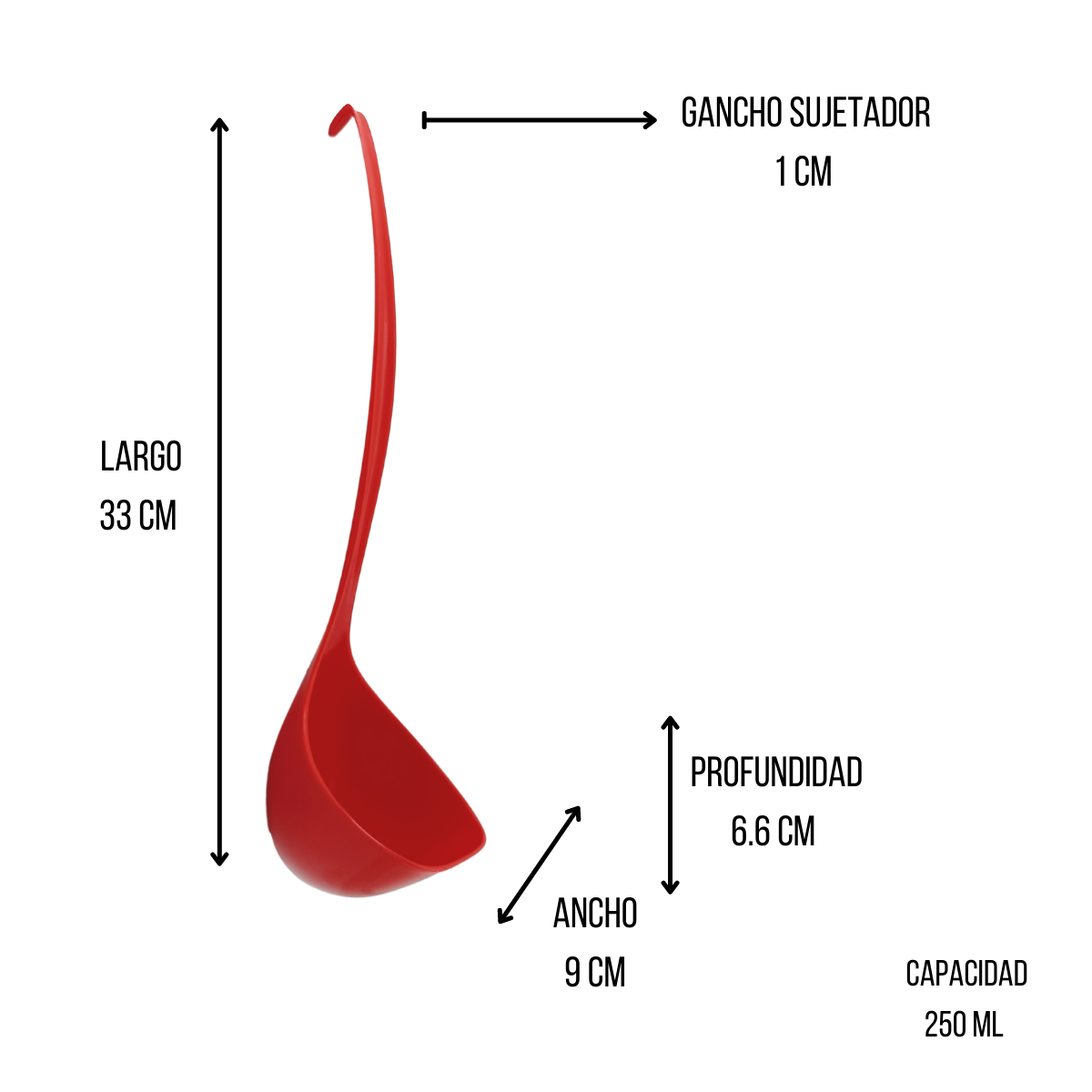 Cucharon de Servicio para Cocina de Plástico 35.5 cm Varios Colores Plasvic