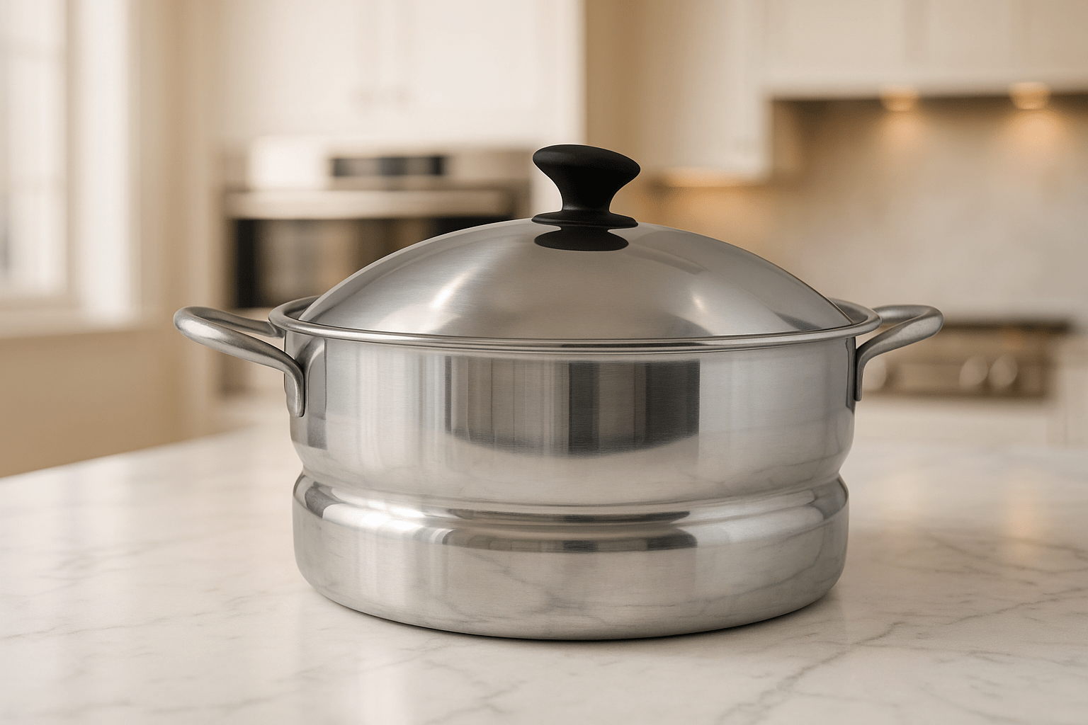 Cacerola Arrocera Budinera Vaporera de 34 cm de 15.4 Litros de Aluminio con Tapa y Rejilla Komale 400166 HORECA