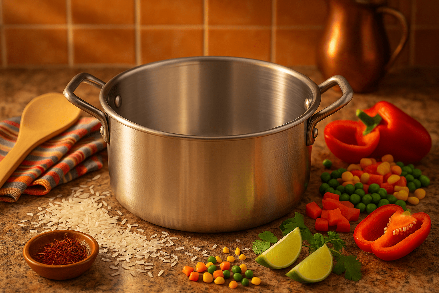 Cacerola Budinera Arrocera 26 cm de 4.85 Litros de Aluminio Sin Tapa Komale BD-26ST HORECA