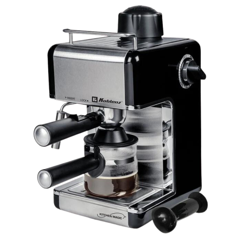 Cafetera Expresso para 4 Tazas Negra Kitchen Magic Koblenz CKM-650 EIN