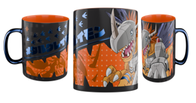 Taza Tarro Jumbo de 520 ml de Porcelana Metálica Digimon Anime Licencia MBIG-DMON-01
