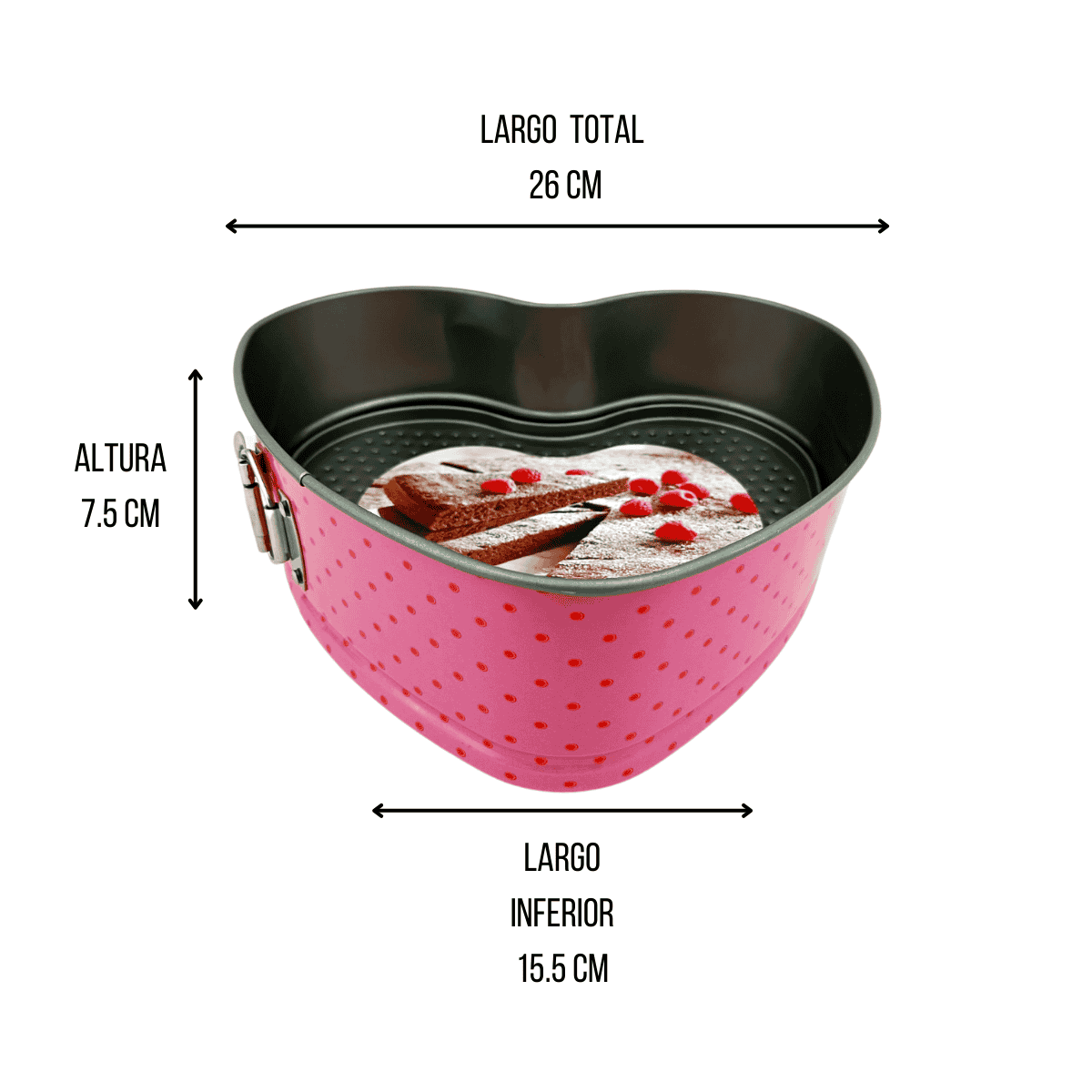 Molde Desmoldable con Antiadherente Corazón Decorado de 26 cm Tab and Kit