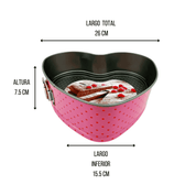 Molde Desmoldable con Antiadherente Corazón Decorado de 26 cm Tab and Kit