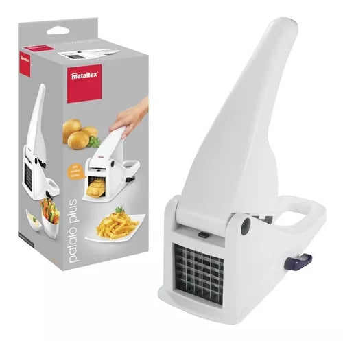Cortador Picador de Papas y Verduras Práctico Fácil Blanco Cuchillas de Acero 251706 Metaltex