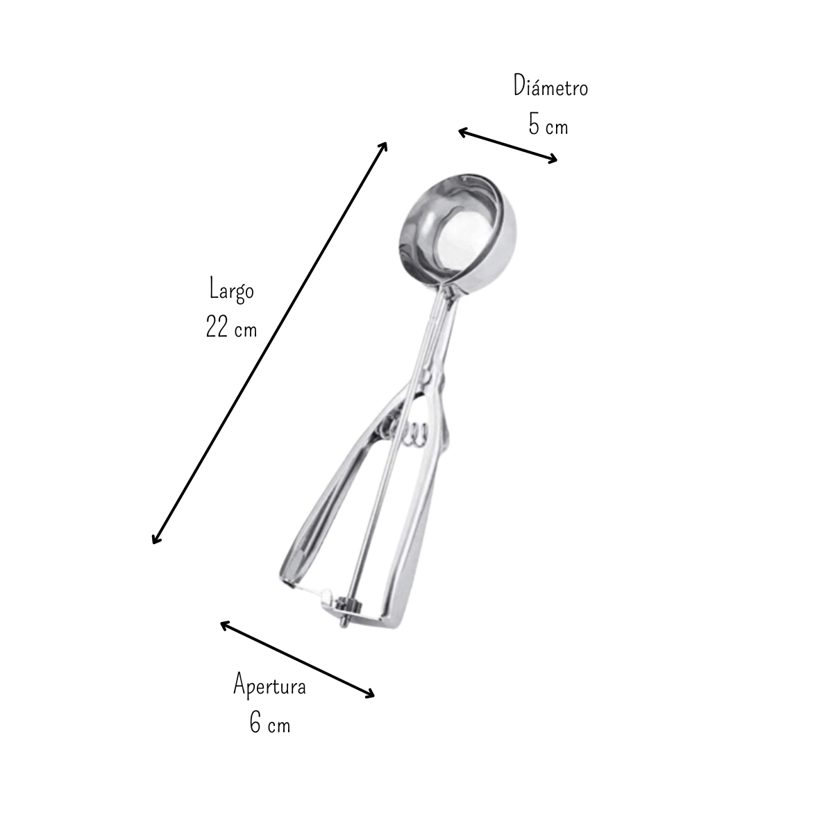 Cuchara para Helado Nieve y Postres con Despachador de Acero Inoxidable Metaltex
