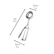 Cuchara para Helado Nieve y Postres con Despachador de Acero Inoxidable Metaltex