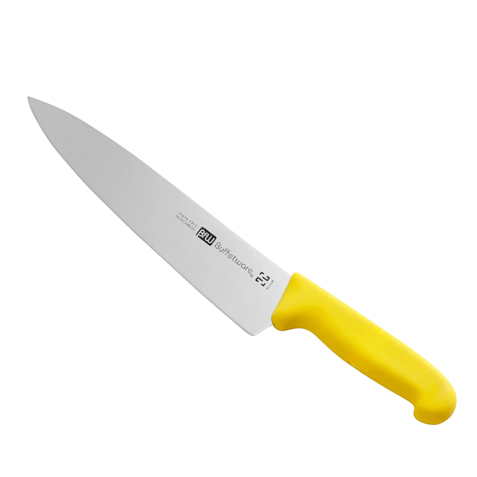 Cuchillo Chef de 25 cm 10'' de Acero Inoxidable y Mango Amarillo BO410AM Buffetware