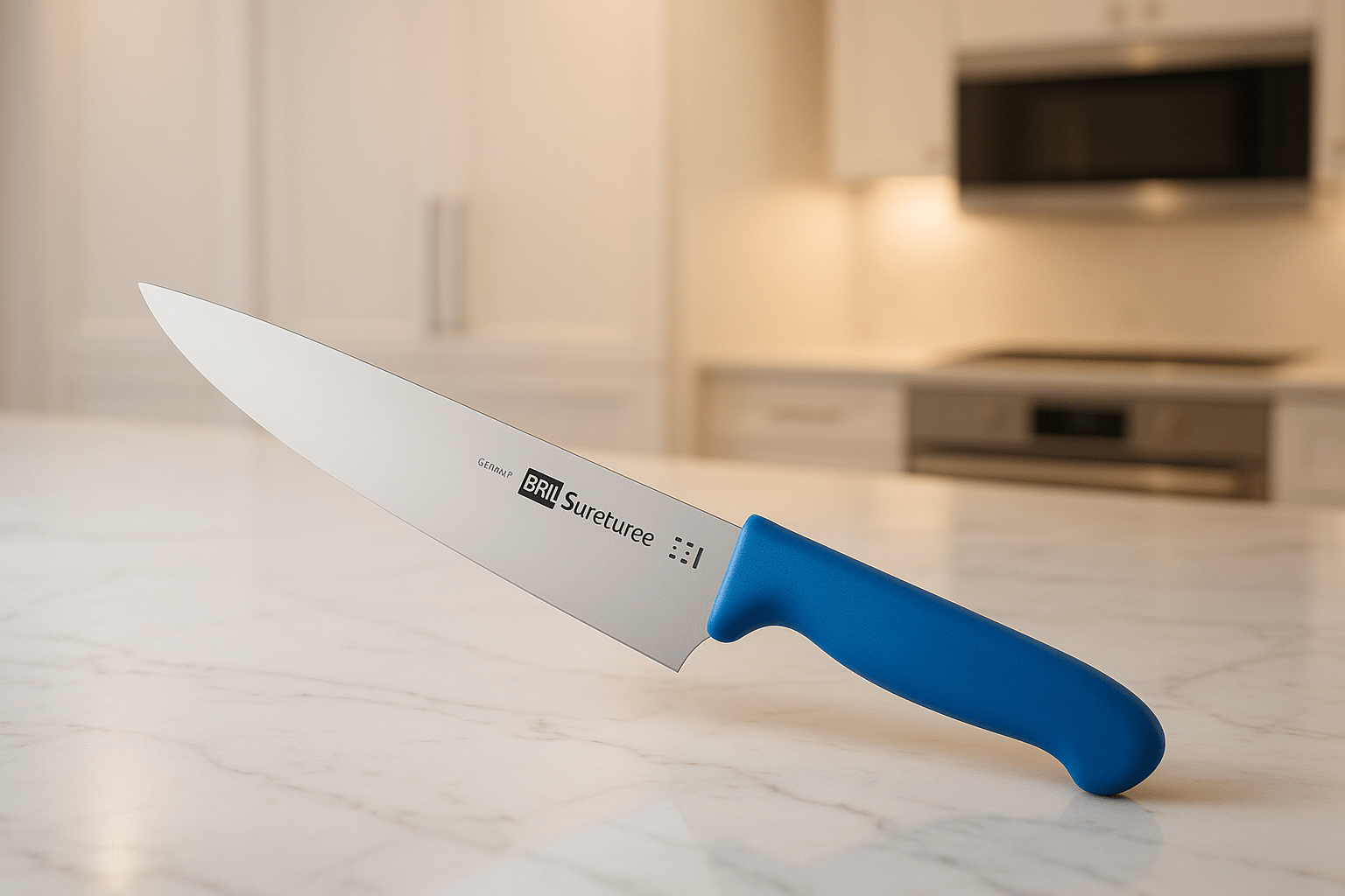Cuchillo Chef de 25 cm 10'' de Acero Inoxidable y Mango Azul BO410A Buffetware