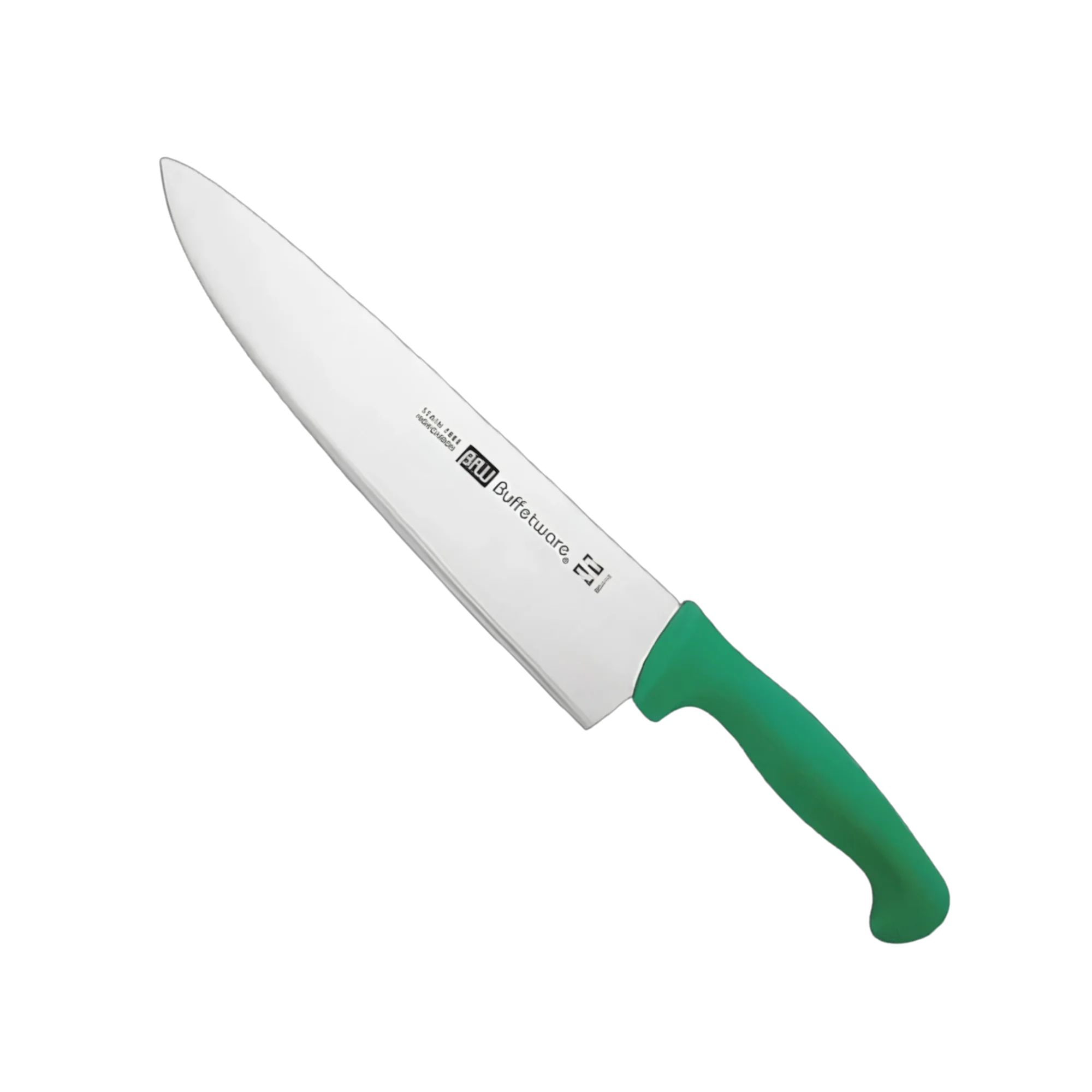 Cuchillo Chef de 25 cm 10'' de Acero Inoxidable y Mango Verde BO410V Buffetware