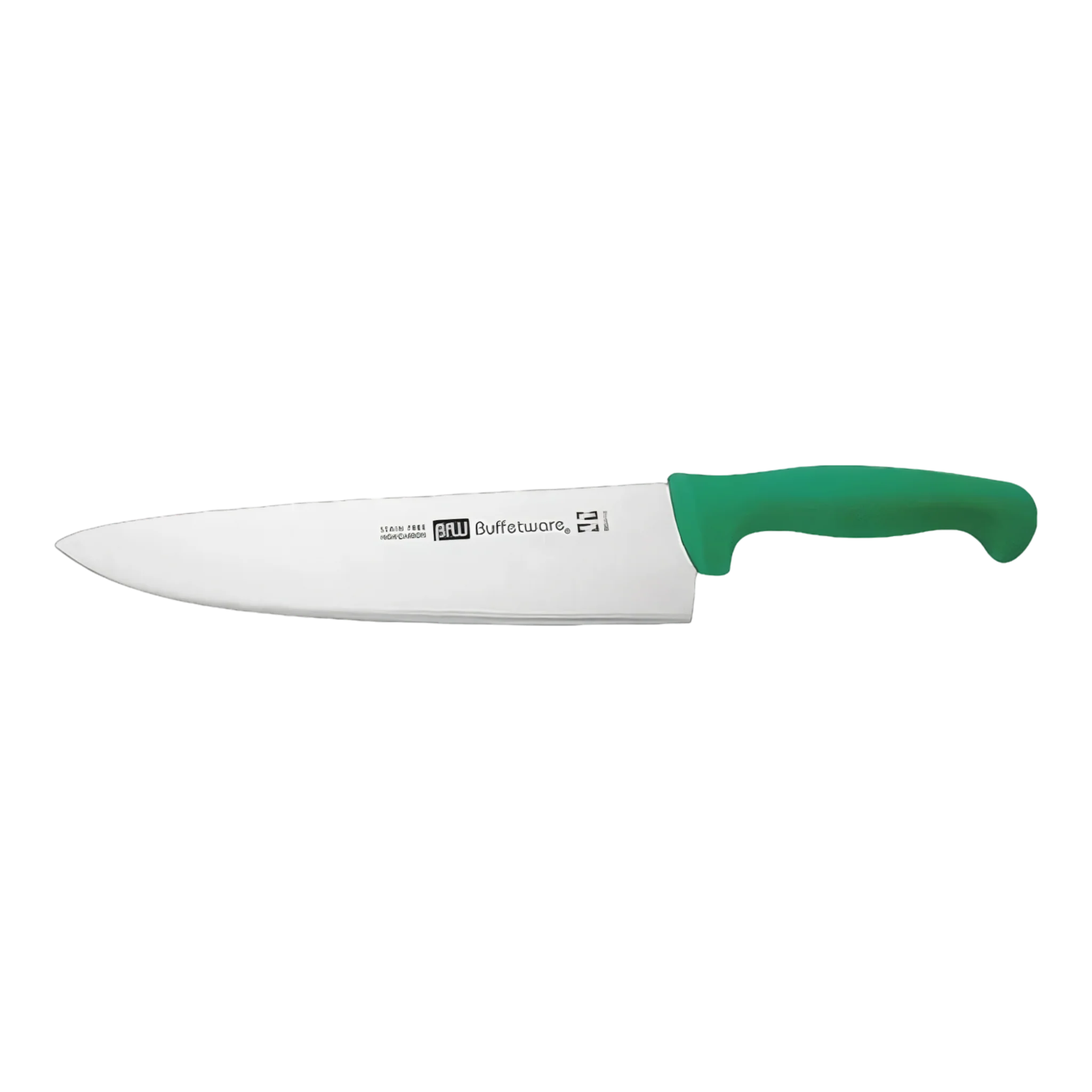 Cuchillo Chef de 25 cm 10'' de Acero Inoxidable y Mango Verde BO410V Buffetware