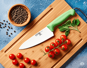 Cuchillo Chef de 25 cm 10'' de Acero Inoxidable y Mango Verde BO410V Buffetware