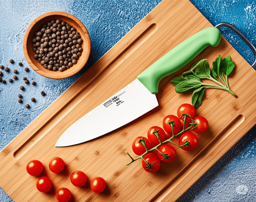 Cuchillo Chef de 25 cm 10'' de Acero Inoxidable y Mango Verde BO410V Buffetware