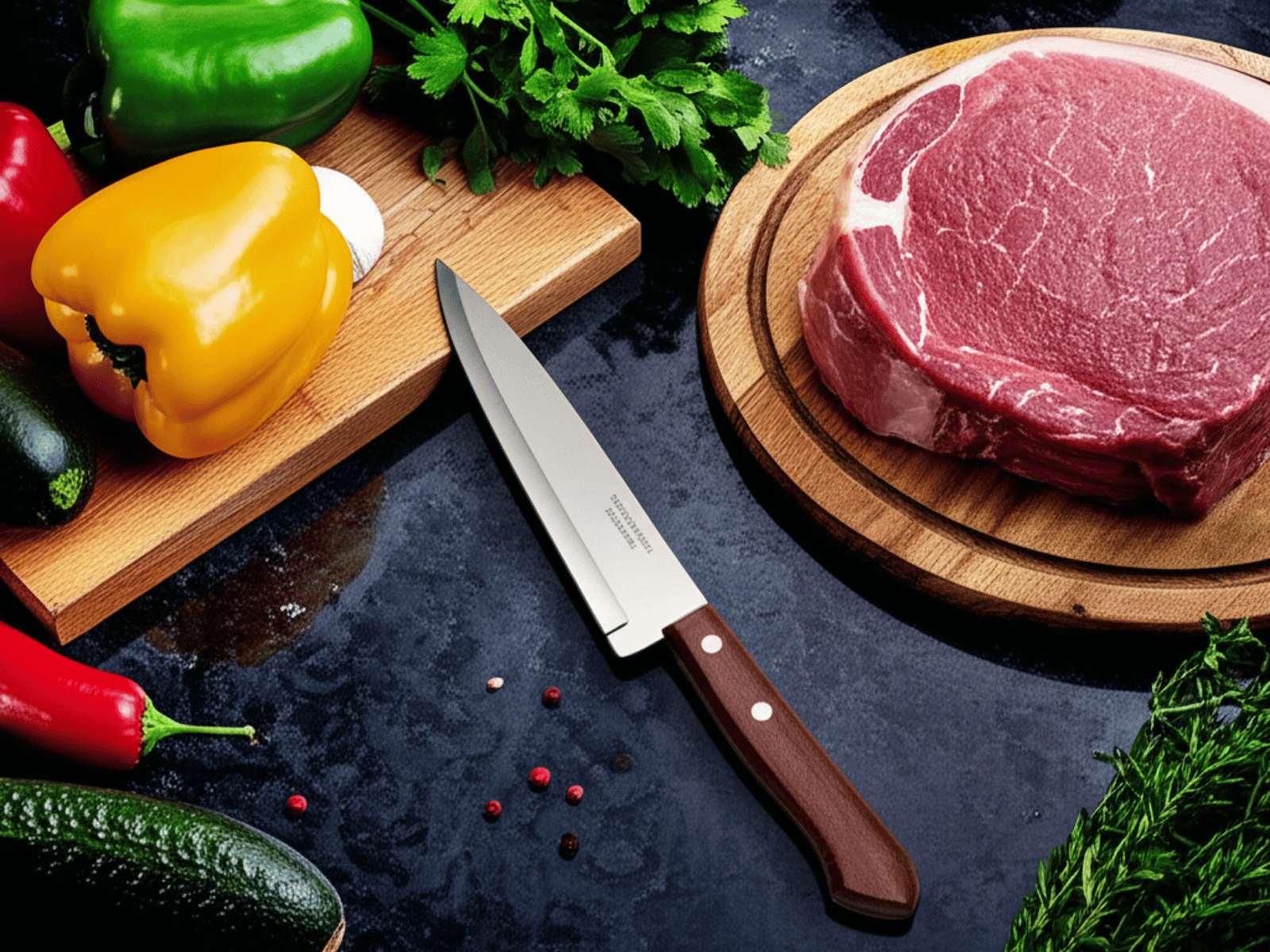 Cuchillo Chef de 17 cm 7 Pulgadas de Acero Inoxidable con Mango de Madera Dynamic Tramontina 22902007