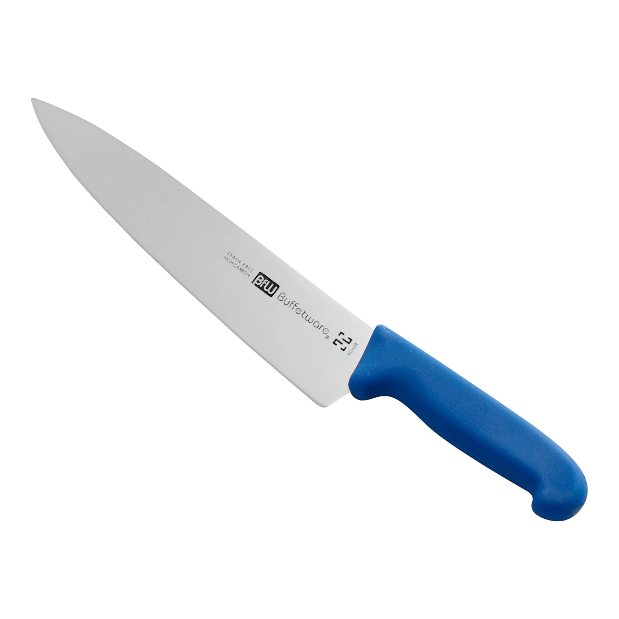 Cuchillo Chef de 25 cm 10'' de Acero Inoxidable y Mango Azul BO410A Buffetware
