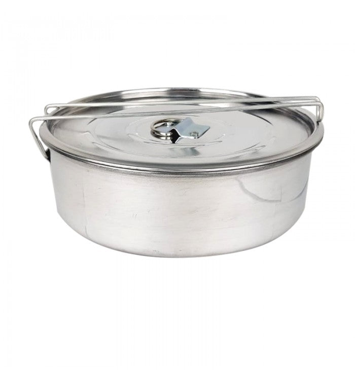 Flanera Fiambrera de Aluminio con Tapa y Seguro 18 cm Cocina de Bea Aluminio Puro