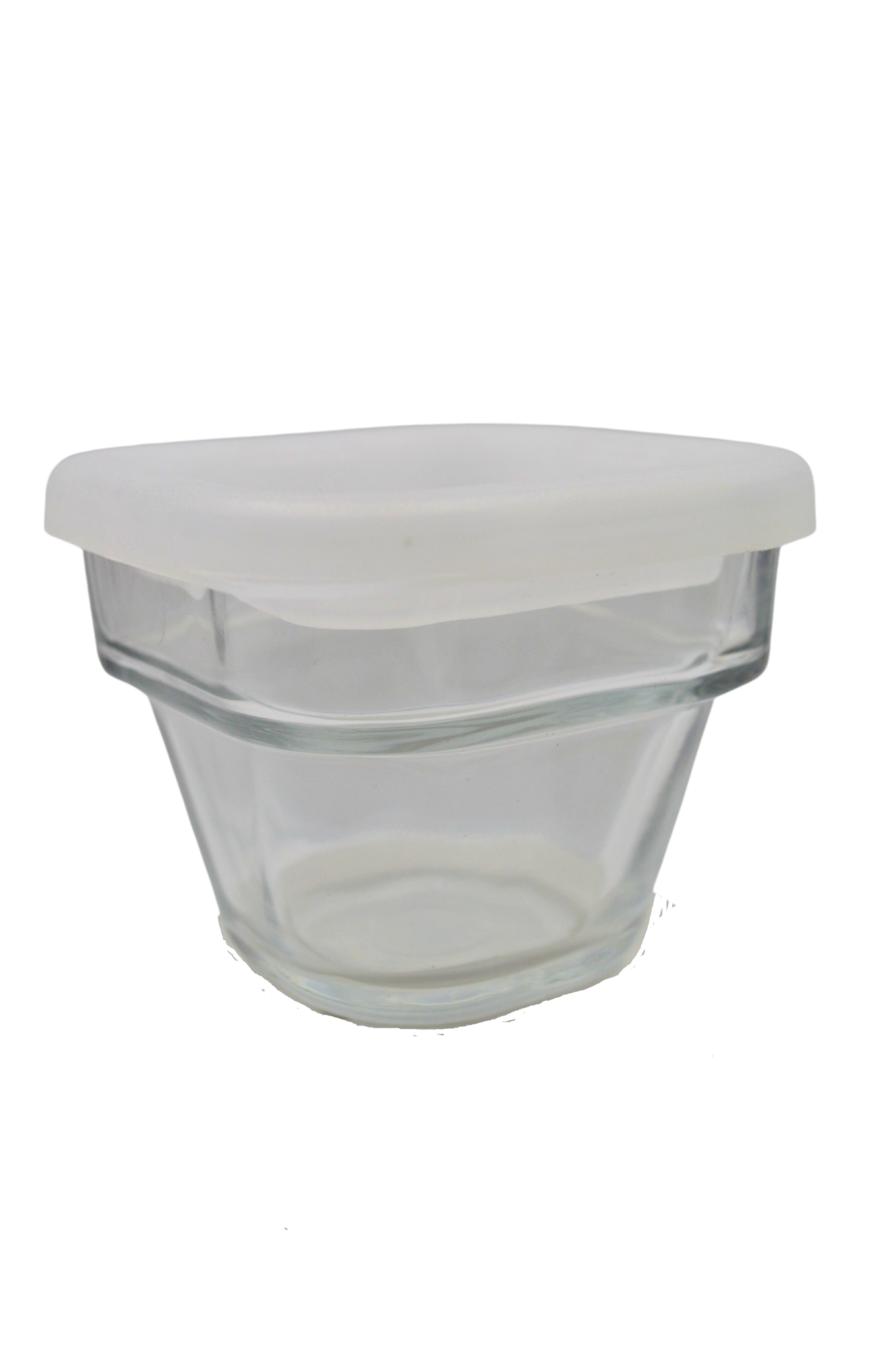 Flanera de Vidrio Chica con Tapa de Plástico Blanca 167 ml Save N Store 8690-1800022 Crisa Libbey