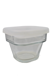 Flanera de Vidrio Chica con Tapa de Plástico Blanca 167 ml Save N Store 8690-1800022 Crisa Libbey