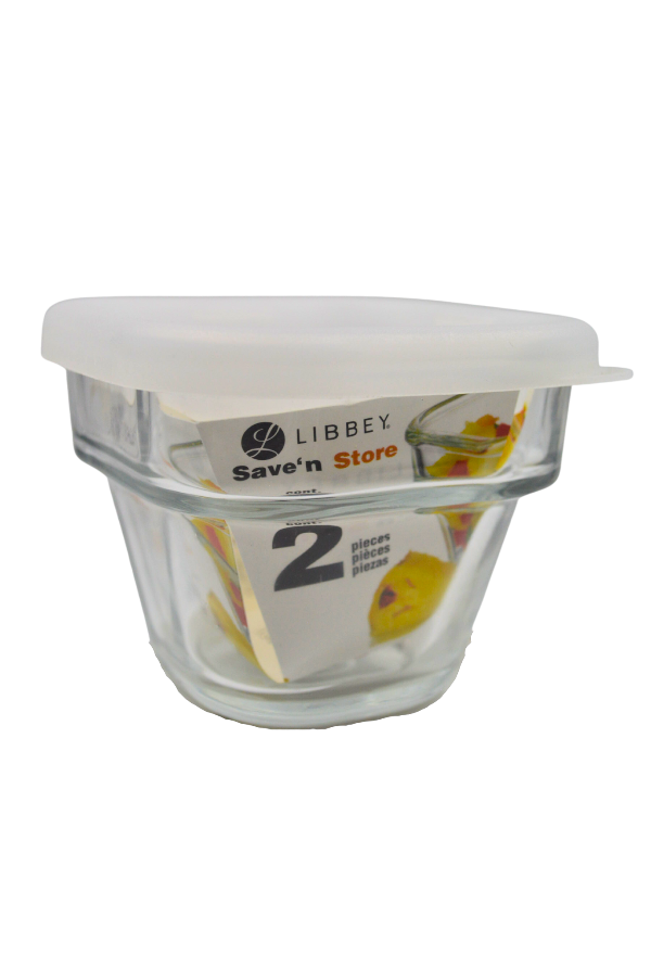 Flanera de Vidrio Chica con Tapa de Plástico Blanca 167 ml Save N Store 8690-1800022 Crisa Libbey