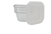 Flanera de Vidrio Chica con Tapa de Plástico Blanca 167 ml Save N Store 8690-1800022 Crisa Libbey