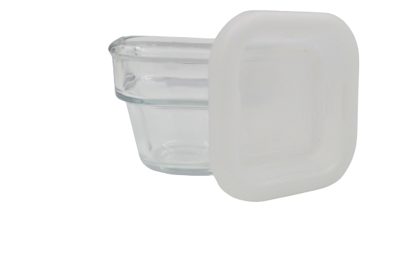 Flanera de Vidrio Chica con Tapa de Plástico Blanca 167 ml Save N Store 8690-1800022 Crisa Libbey
