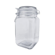 Frasco Brocal Cuadrado de Vidrio de 1.25 Litros con Tapa Hermética de Broche Jemaflex