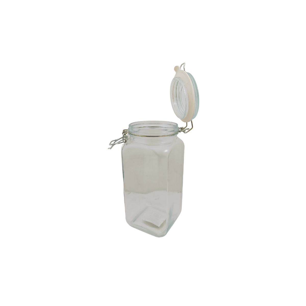 Frasco Brocal Cuadrado de Vidrio 1.75 Litros con Tapa Hermética con Broche Jemaflex