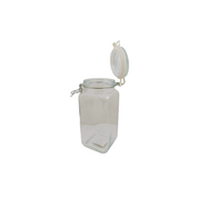Frasco Brocal Cuadrado de Vidrio 1.75 Litros con Tapa Hermética con Broche Jemaflex