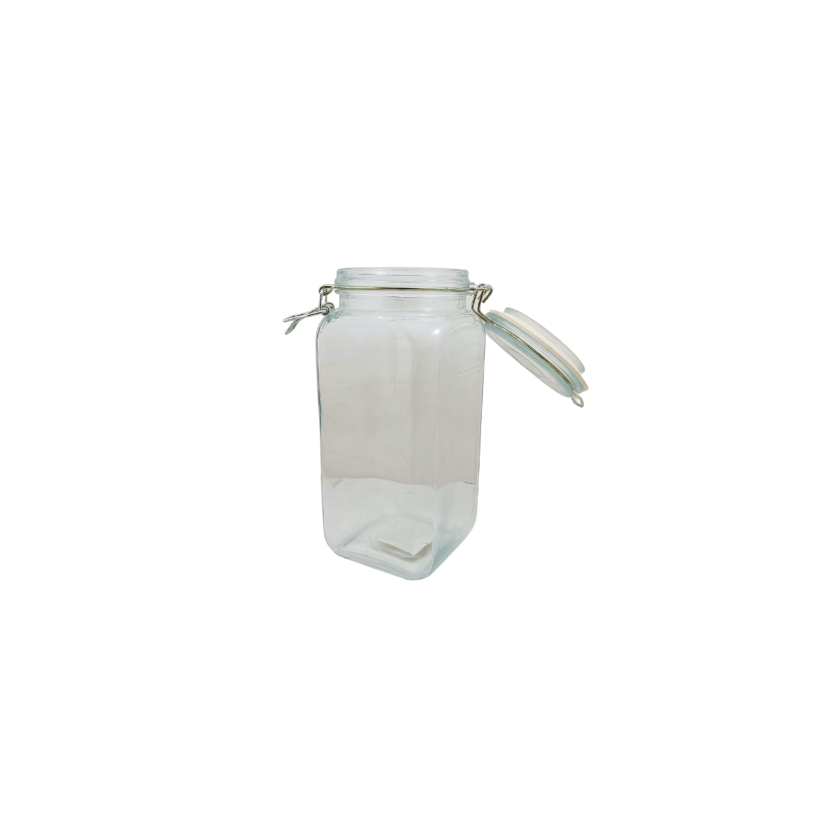 Frasco Brocal Cuadrado de Vidrio 1.75 Litros con Tapa Hermética con Broche Jemaflex