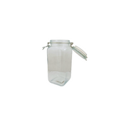 Frasco Brocal Cuadrado de Vidrio 1.75 Litros con Tapa Hermética con Broche Jemaflex