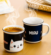 Juego de 2 tazas de 345 ml de Gatos Michis de Porcelana Resistentes Apto Microondas AM17-002