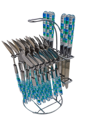 Juego de Cubiertos con Base Moderno de 24 piezas para 6 personas Tab and Kit
