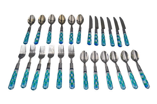 Juego de Cubiertos con Base Moderno de 24 piezas para 6 personas Tab and Kit