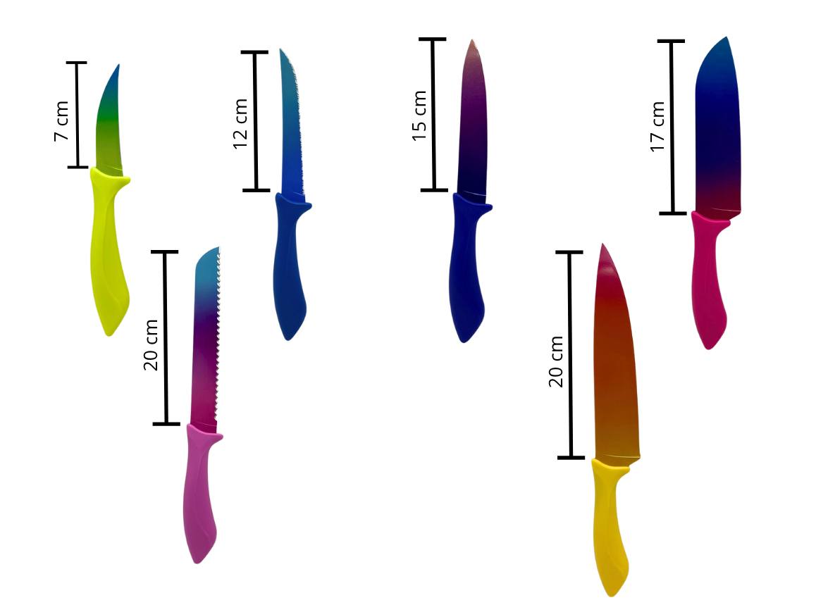 Juego de Cuchillos de 6 Piezas con Láminas de Acero Inoxidable Colorcut Tramontina