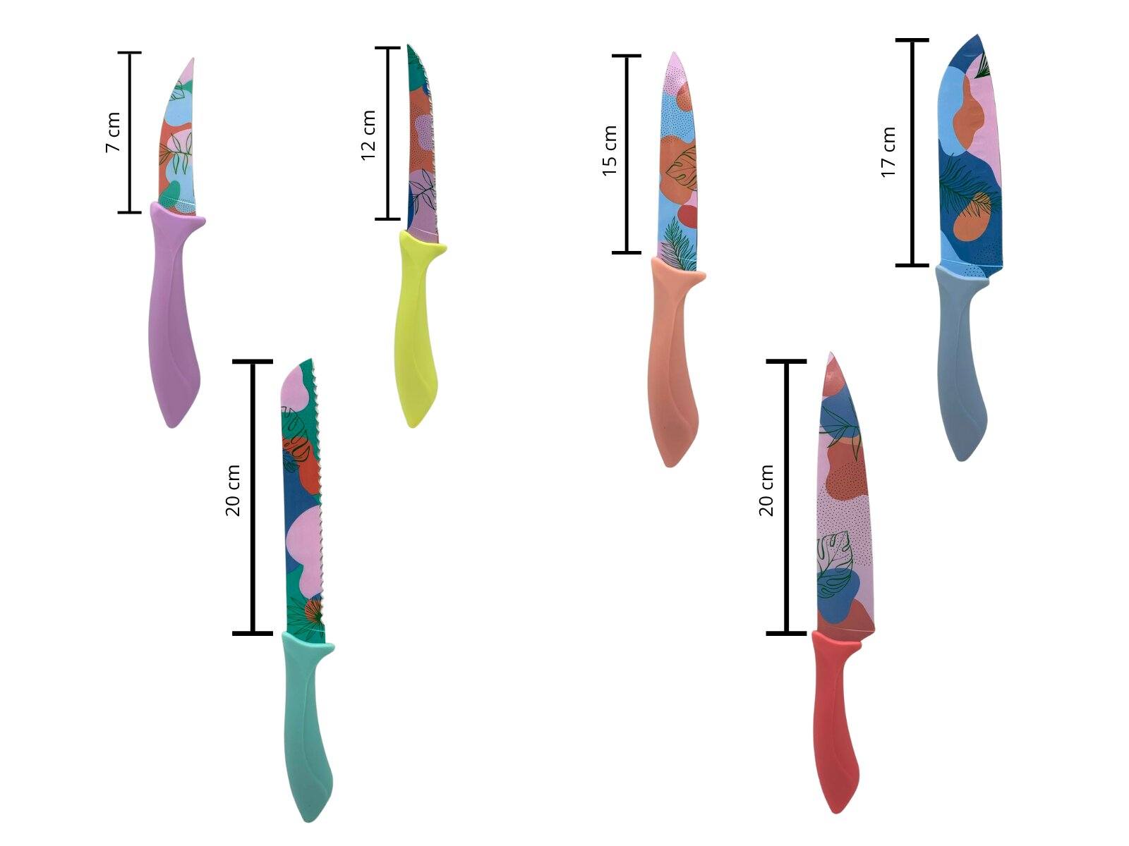 Juego de Cuchillos de 6 Piezas con Láminas de Acero Inoxidable de Flores Colorcut Tramontina