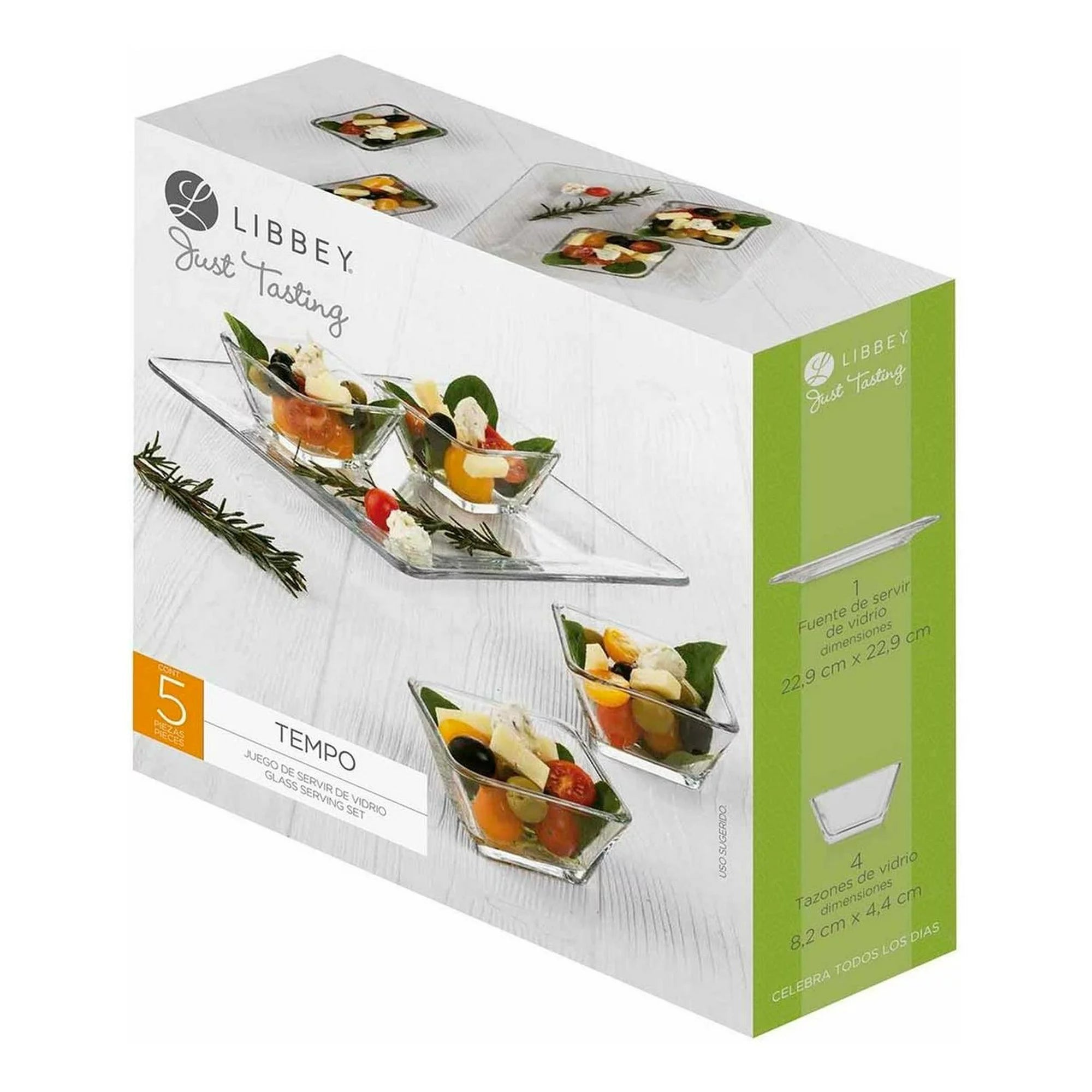 Juego de Servicio Tempo Elegante de Vidrio Resisten 5 Piezas 1700887 Libbey Crisa