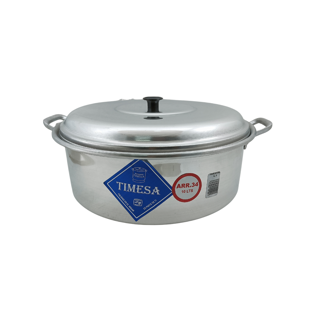Cacerola Arrocera con Tapa y Asas Pequeña de Aluminio 6 litros 28 cm Plata 551984 Timesa
