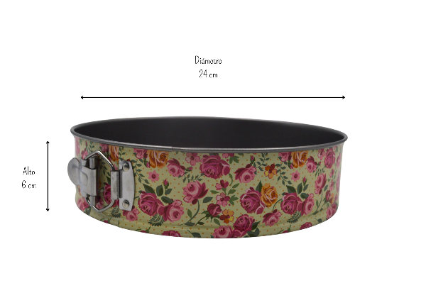 Molde Redondo Desmontable Antiadherente 24 cm Aluminio Flores TKR30 Tab and Kit