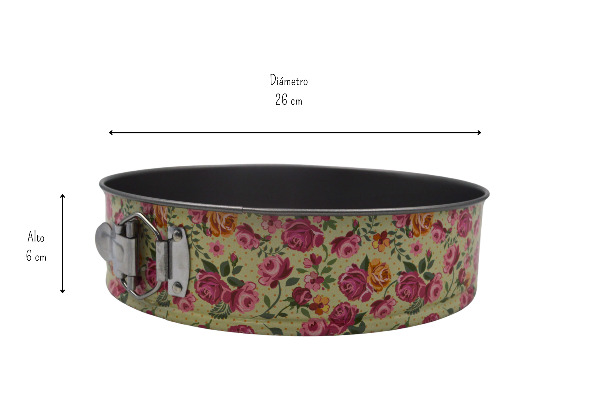 Molde Redondo Desmontable Antiadherente 26 cm Aluminio Flores TKR29 Tab and Kit