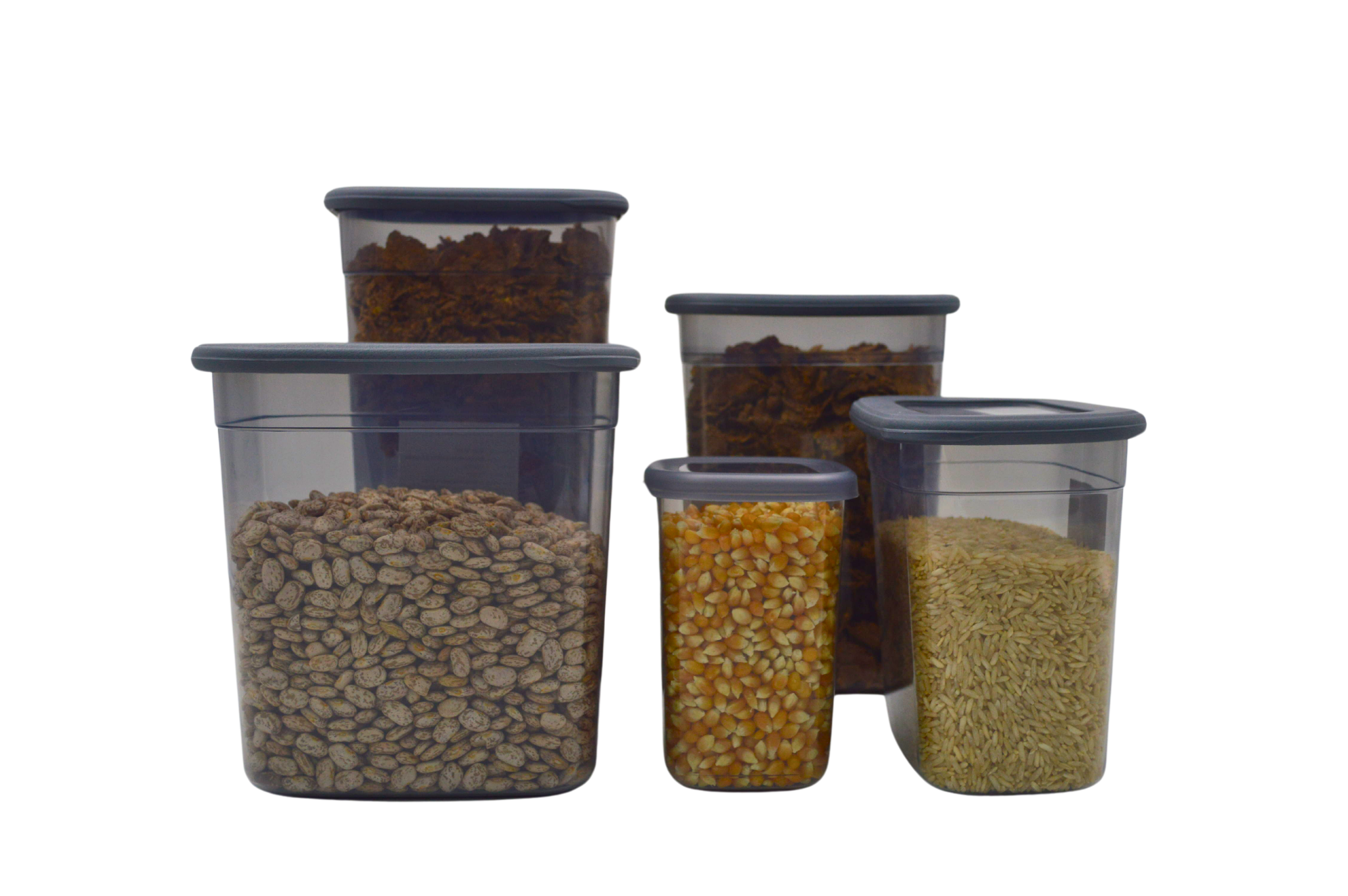 5 Contenedores De Alimentos Con Tapas Plastico Recipientes Para Almacenar  Comida