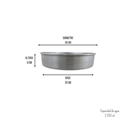 Molde de Aluminio Redondo para Repostería Pastelería 26 cm MXMP26 Aluminio Puro
