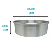 Molde de Aluminio Redondo para Repostería Pastelería 24 cm Aluminio Puro