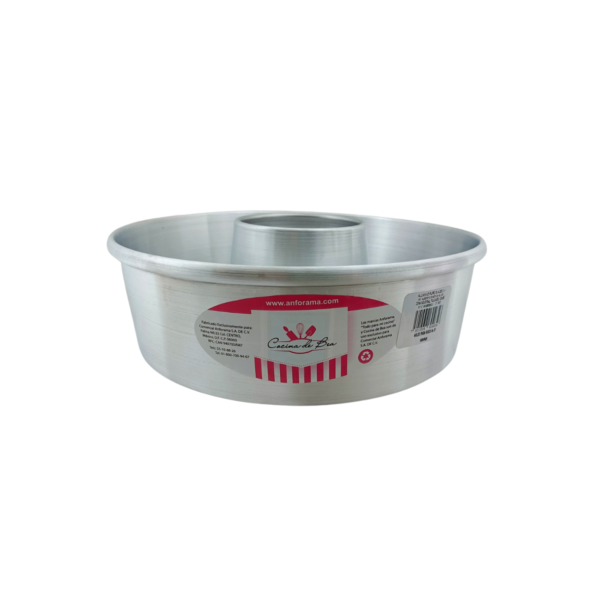 Molde de Aluminio para Rosca Flan Repostería  26 cm Cocina de Bea Aluminio Puro