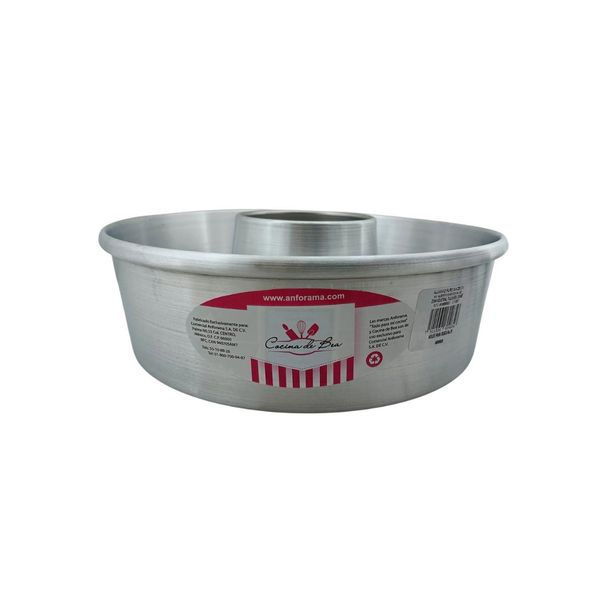 Molde de Aluminio para Rosca Flan Repostería 28 cm Cocina de Bea MXMR28 Aluminio Puro